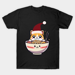 Cat noodles Christmas design kawaii at noodles Christmas design kawaii T-Shirt